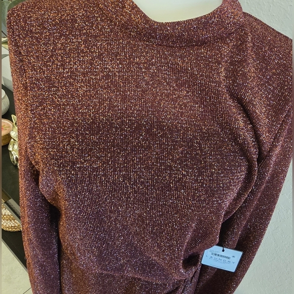 Laundry By Shelli Segal Metallic Long Sleeve Dress - Picture 8 of 8